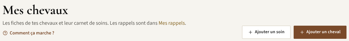 Ouvre Mes chevaux