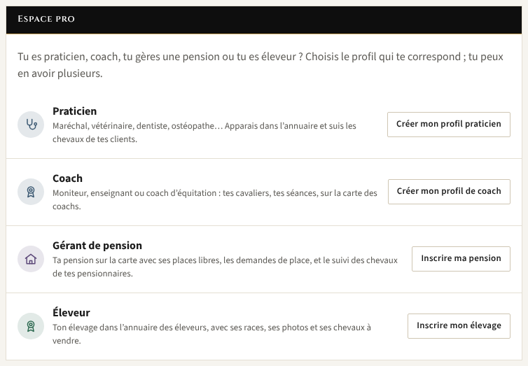 Choisis ton profil