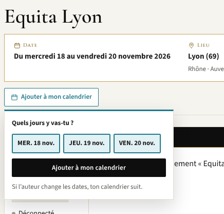 Ajouter à mon calendrier