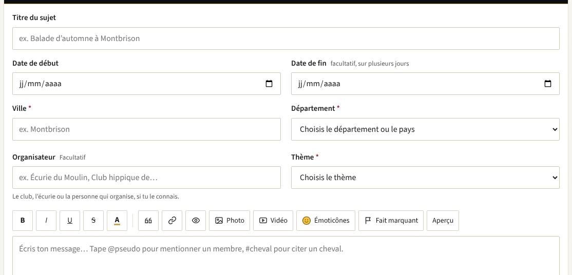 Remplis la date et le lieu
